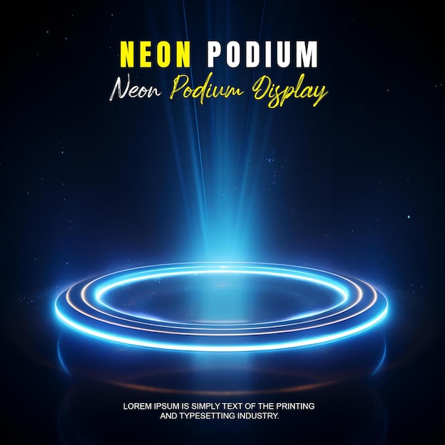 apresentação de produto de maquete de exibição de palco futurista com cena de luz de néon dispaly de produto