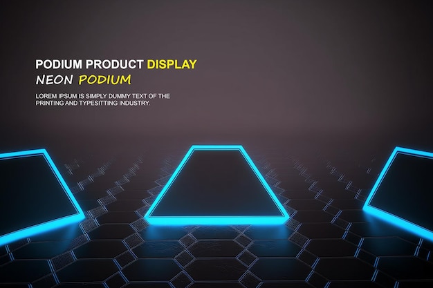 apresentação de produto de maquete de exibição de palco futurista com cena de luz de néon dispaly de produto