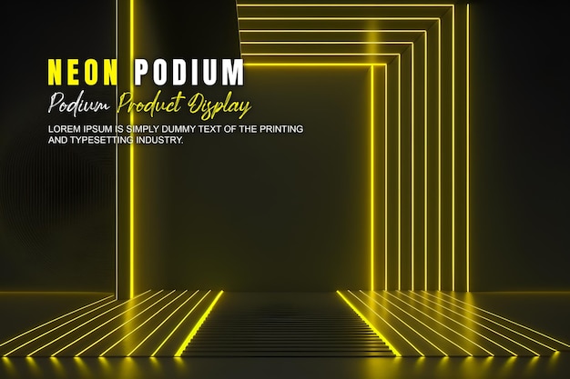 apresentação do produto com uma cena de luz de néon