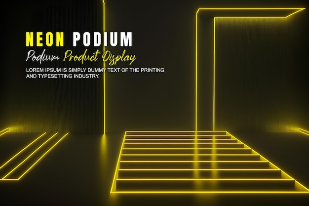 apresentação do produto com uma cena de luz de néon