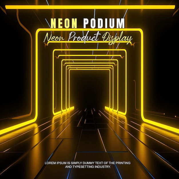 apresentação do produto com uma cena de luz de néon