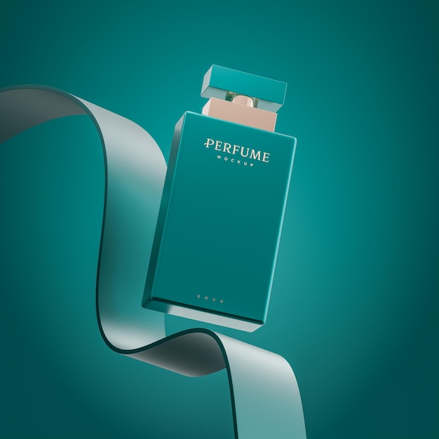 Apresentação em 3d do logotipo do perfume de luxo.