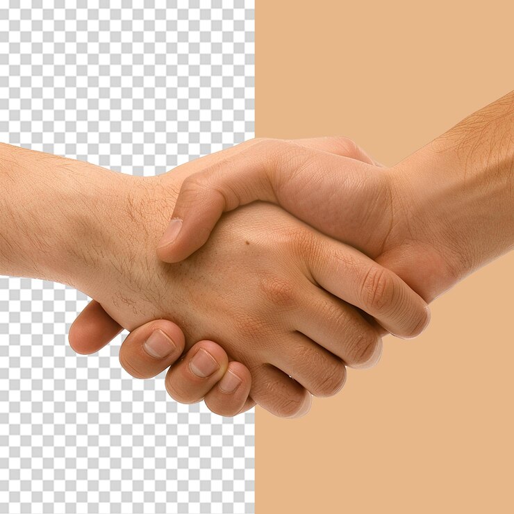 PSD el apretón de manos png aislado en un fondo transparente