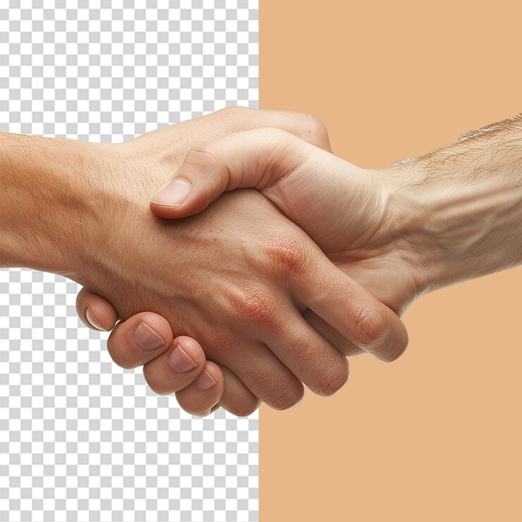 PSD el apretón de manos png aislado en un fondo transparente