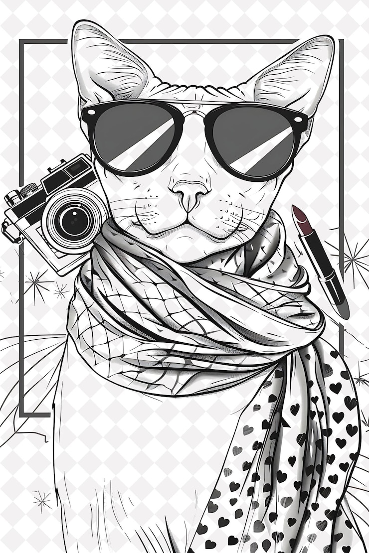 PSD apri il mondo dei gatti con disegni di immagini png personalizzati per decorazione e stampa