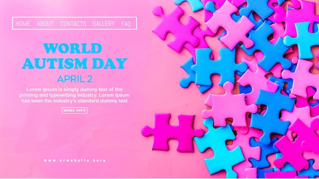 PSD april 2 world autism awareness day banner template and media social post