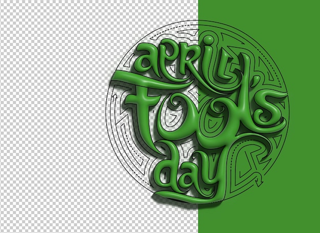 PSD april fools day 3d-text-design-element