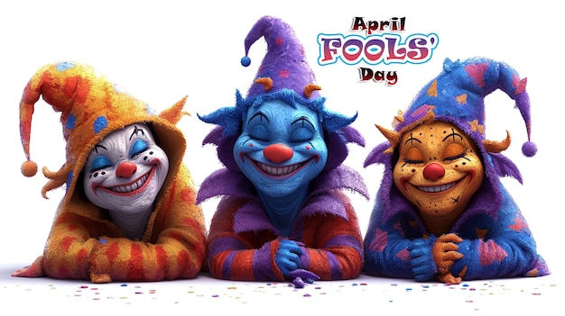 April Fools Day Feier Karte April Fools Jester Hut Hintergrund