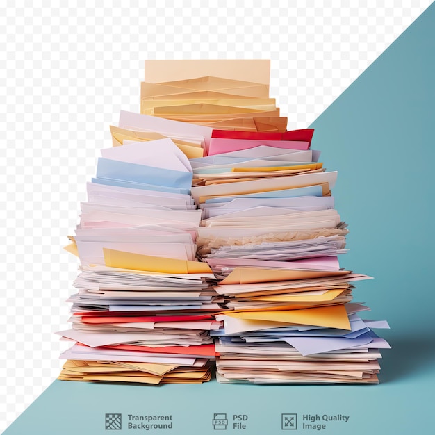 PSD aproximação de uma grande pilha de envelopes de papel reciclado relacionados a negócios