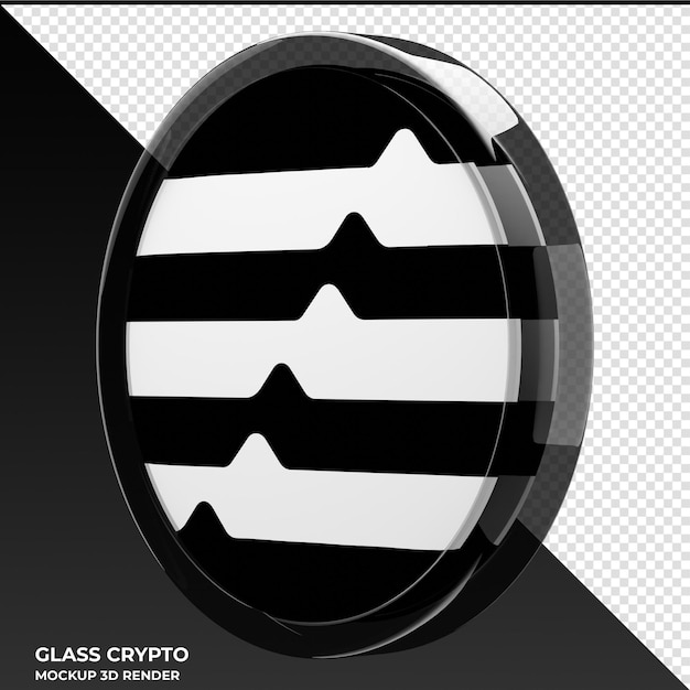 Aptos APT Glass Crypto Coin Ilustración 3D