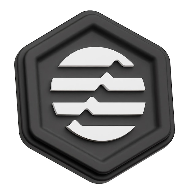 Aptos Krypto-Token 3D-Icon, isoliert auf dem weißen Hintergrund