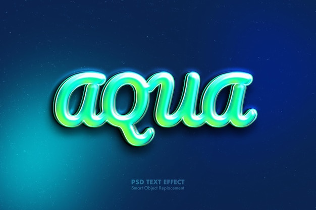 PSD aqua 3d-texteffekt