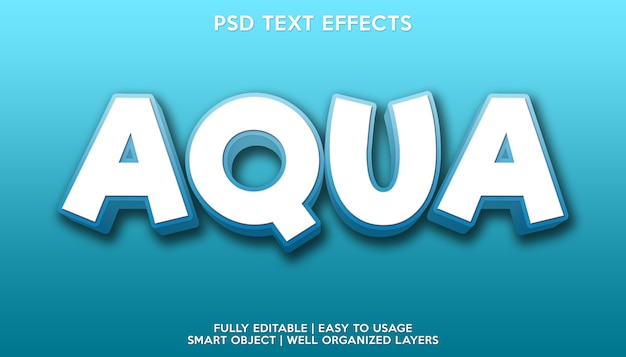 PSD aqua-texteffekt