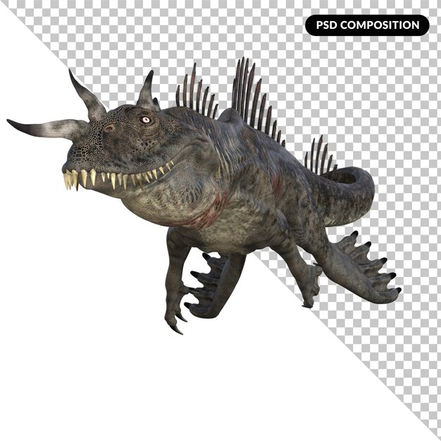 PSD aquadron dinosaurio aislado en 3d