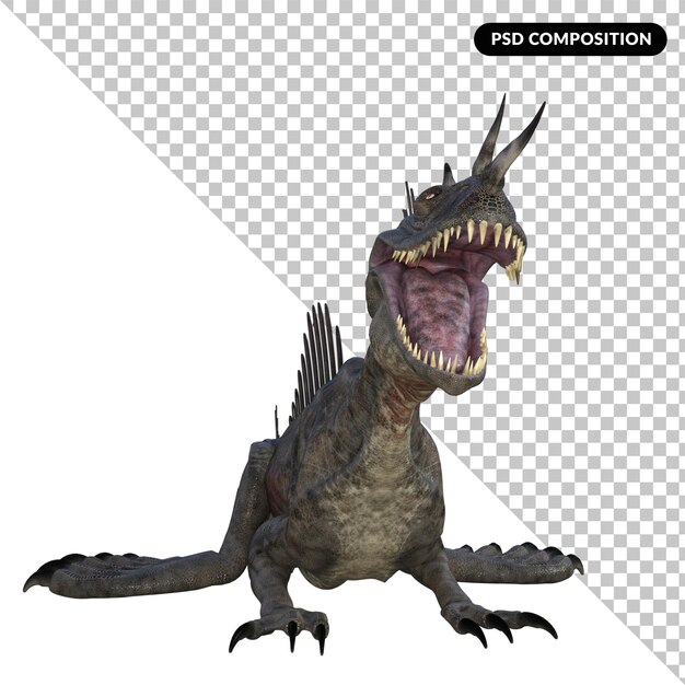 PSD aquadron dinossauro isolado 3d