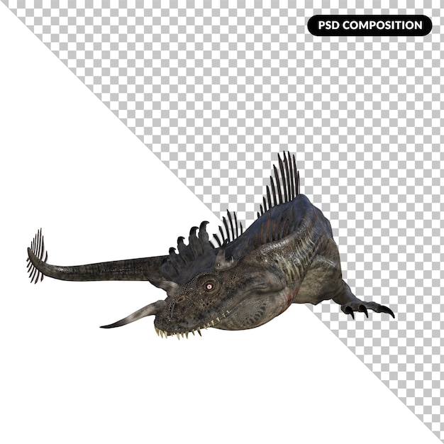 PSD aquadron dinossauro isolado 3d