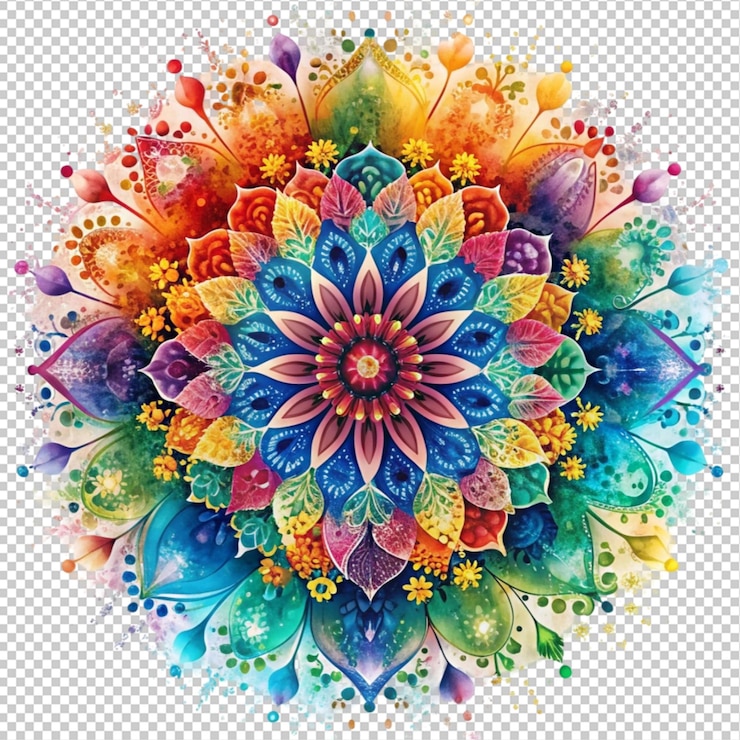 PSD aquarela arte floral tatuaje de flores para la tarjeta de invitación