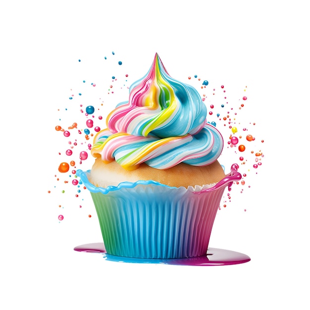 PSD aquarela clipart de imagem de ícone de vetor de cupcake