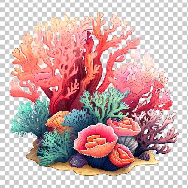 PSD aquarela coral png fundo