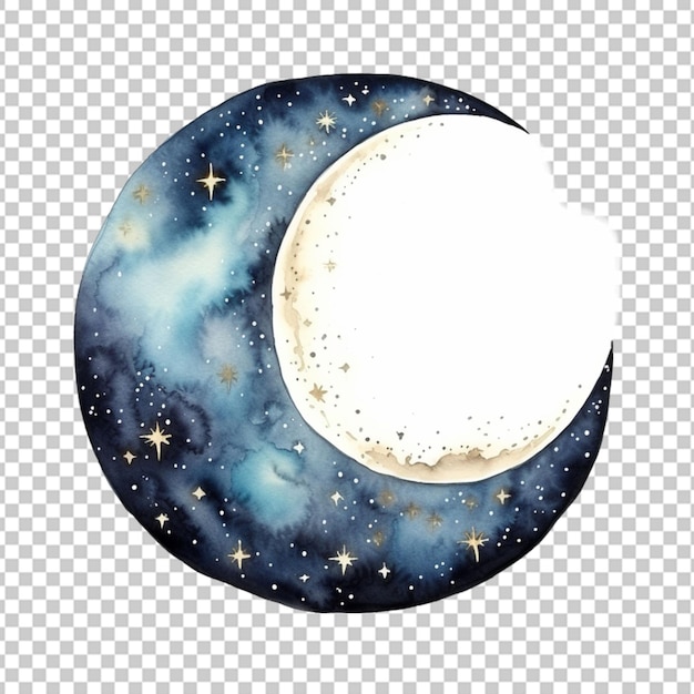 PSD aquarela crescente de lua isolada