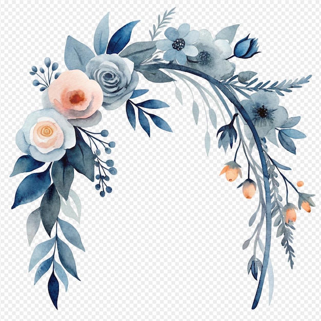 Aquarela delicada arco floral cores pastel suaves buquê romântico rosas ranúnculo