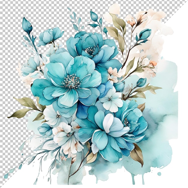 PSD aquarela desenho de flores floral decoração de casamento