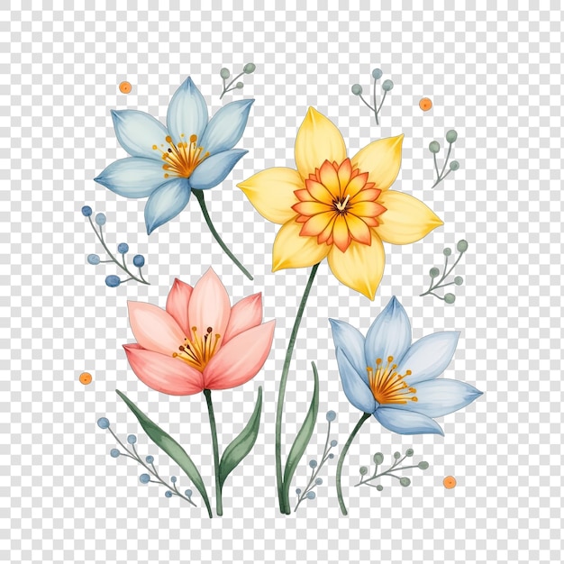 Aquarela Flores de Primavera