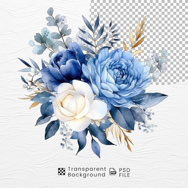 PSD aquarela con flores en png