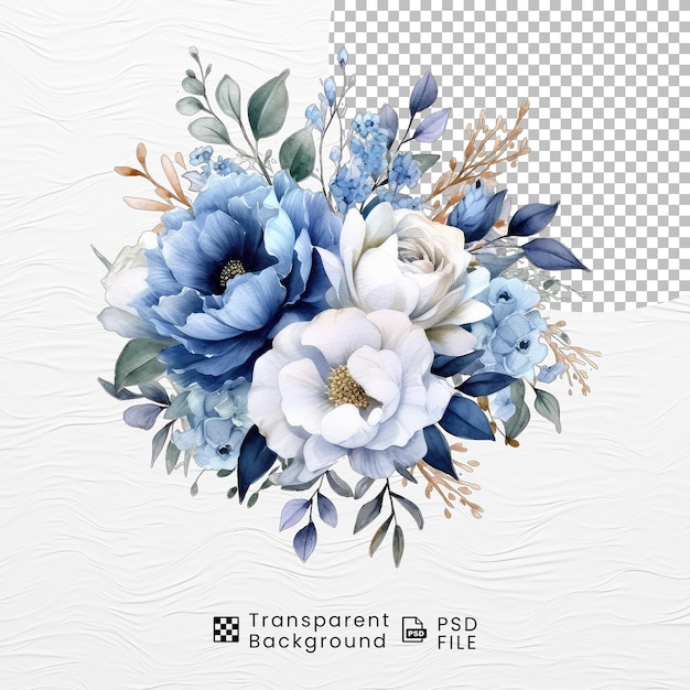 PSD aquarela con flores en png