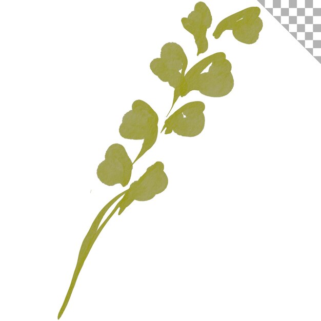 Aquarela hoja verde estilo de ilustración de acuarela con tema floral