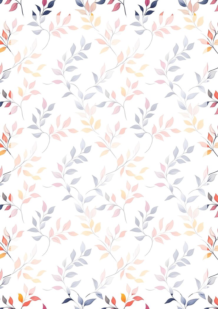 PSD aquarela pastel com padrões de folhas