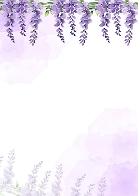 Aquarela Wisteria Desenho floral para convites e cartões de saudação