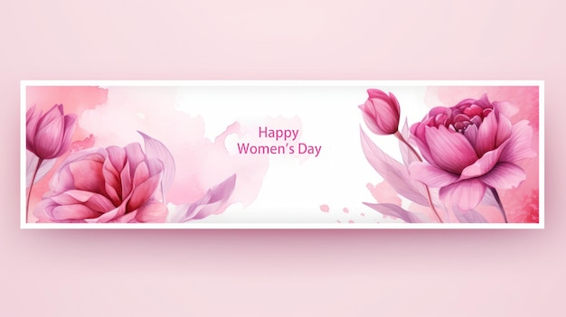 PSD aquarell-banner-vorlage mit aquarell-blumenmuster für den frauentag