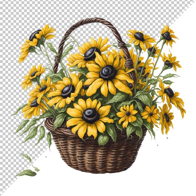 Aquarell-Blumen Basket-Hintergrund