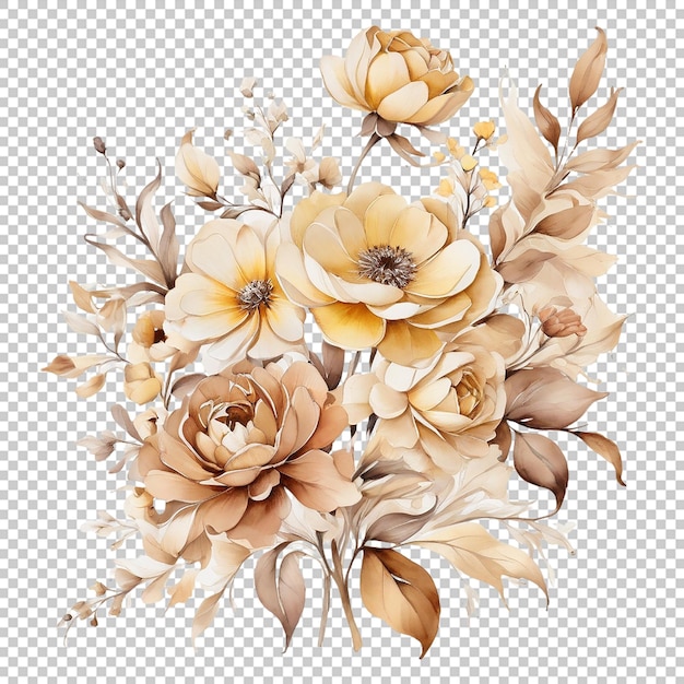 PSD aquarell-blumen-blumen-design, hochzeitskarten-design, blumen-blumen-design