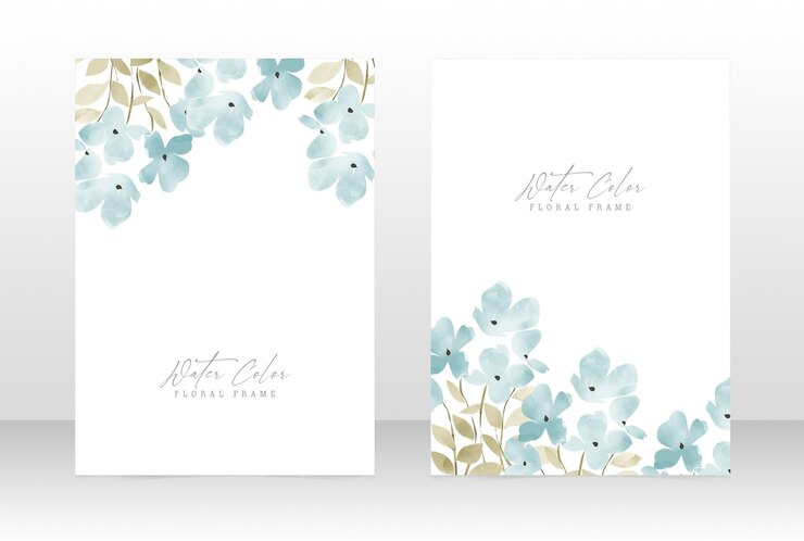 PSD aquarell blumenhochzeitseinladungskarten-designvorlage