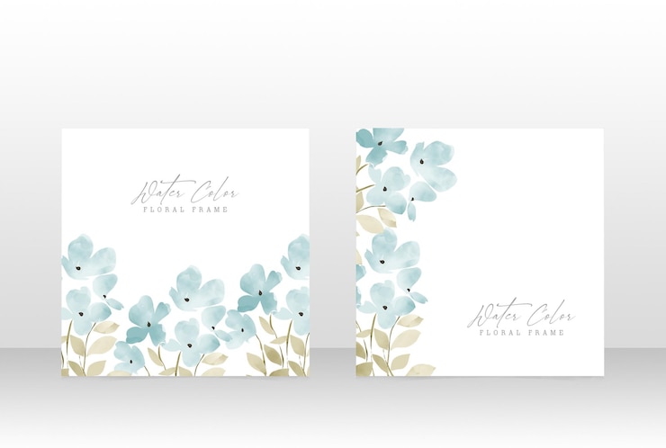 PSD aquarell blumenhochzeitseinladungskarten-designvorlage