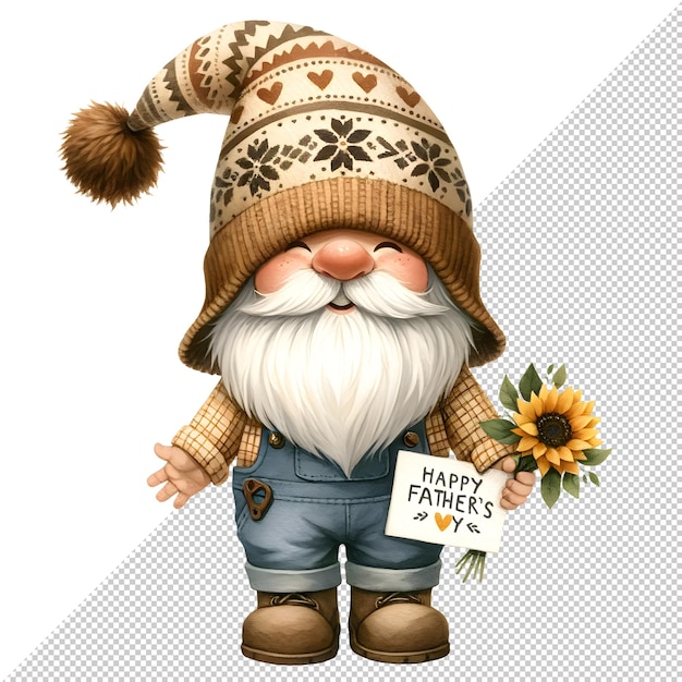 Aquarell-Clipart-Illustration für den Vatertag von Gnome