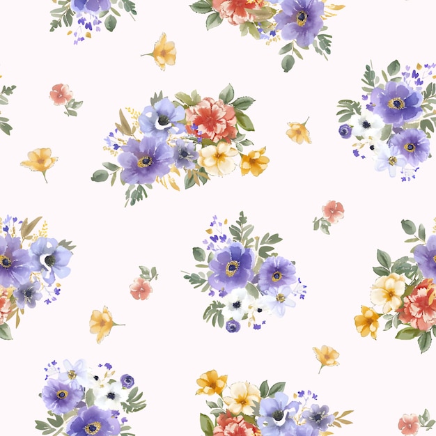 Aquarell Floral Seamless Pattern