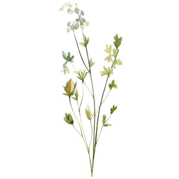 Aquarell gemalte Blume Hand gezeichnet Blumen Design Elemente isoliert auf weißem Hintergrund