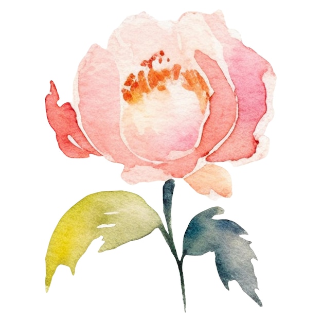 PSD aquarell gemalte pfingstblume handgezeichnetes designelement, isoliert auf durchsichtigem hintergrund