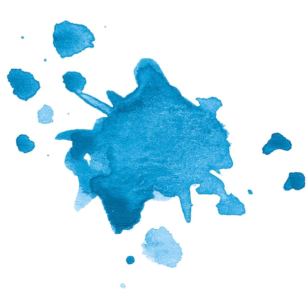 Aquarell gemalte Spritzer Handgezeichnete Designelemente isoliert auf weißem Hintergrund
