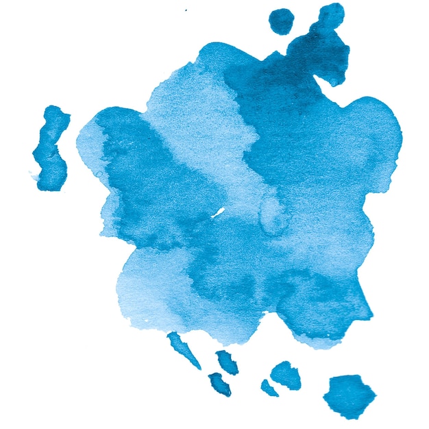 Aquarell gemalte Spritzer Handgezeichnete Designelemente isoliert auf weißem Hintergrund