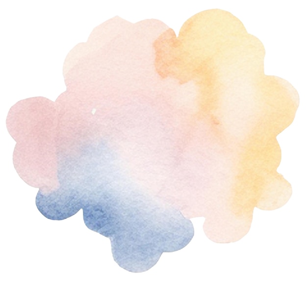 Aquarell gemalte Wolke Handgezeichnetes Designelement isoliert auf durchsichtigem Hintergrund