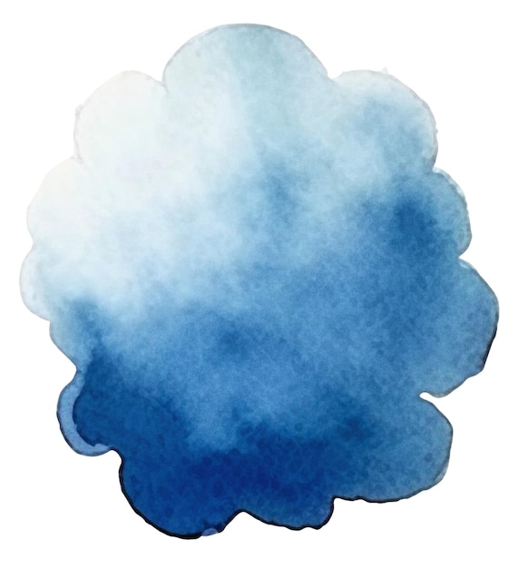 PSD aquarell gemalte wolke handgezeichnetes designelement isoliert auf durchsichtigem hintergrund