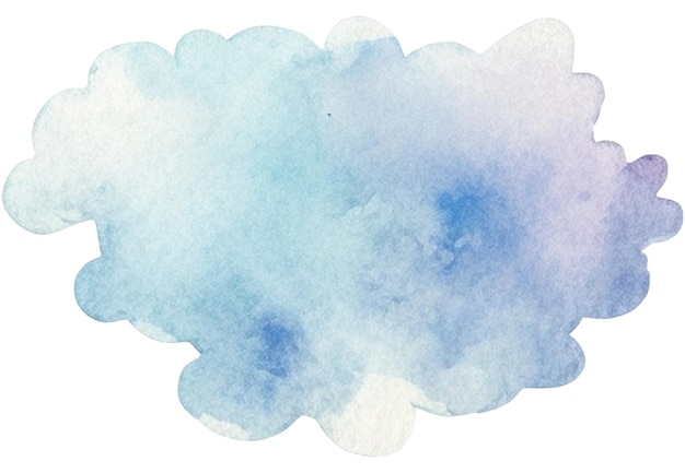 PSD aquarell gemalte wolke handgezeichnetes designelement isoliert auf durchsichtigem hintergrund