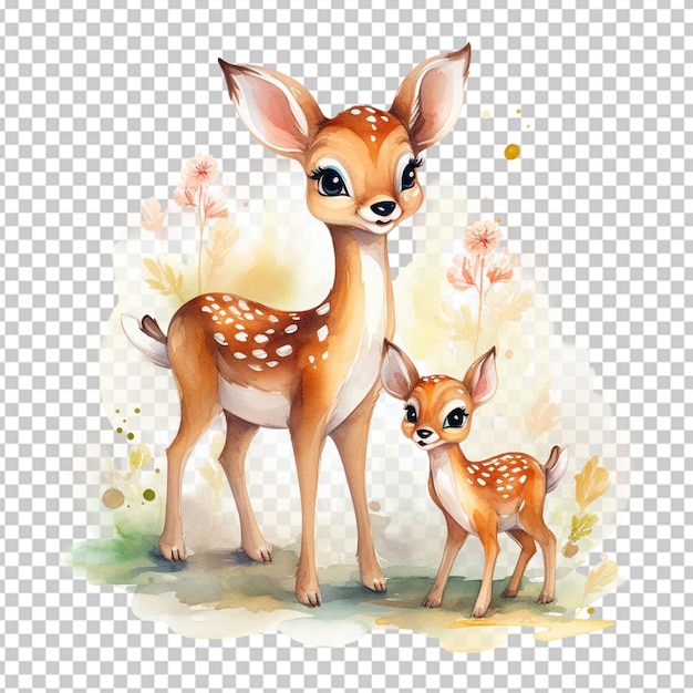 PSD aquarell hirschfamilie clipart png-sublimation