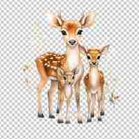 PSD aquarell hirschfamilie clipart png-sublimation