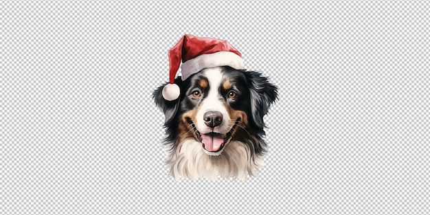 Aquarell hund tragen weihnachts hut dekoration