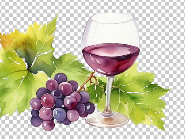 PSD aquarell-illustration glas rotwein